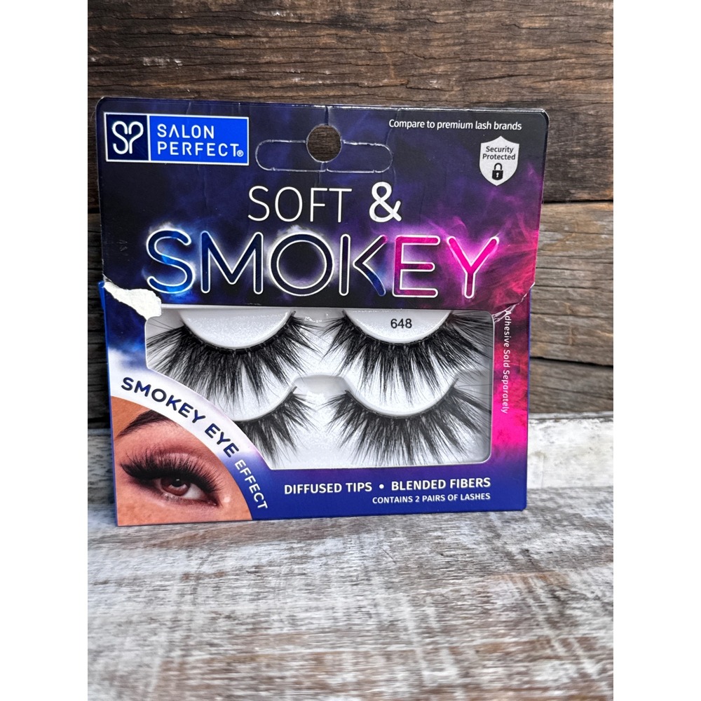 Salon Perfect Soft & Smoky Blended Fiber Strip Lashes 2ct Damaged Box